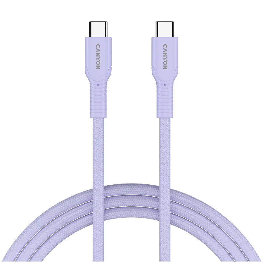 CANYON cable OnWire 60CL C-C 60W COLOR Braided 1m Purple