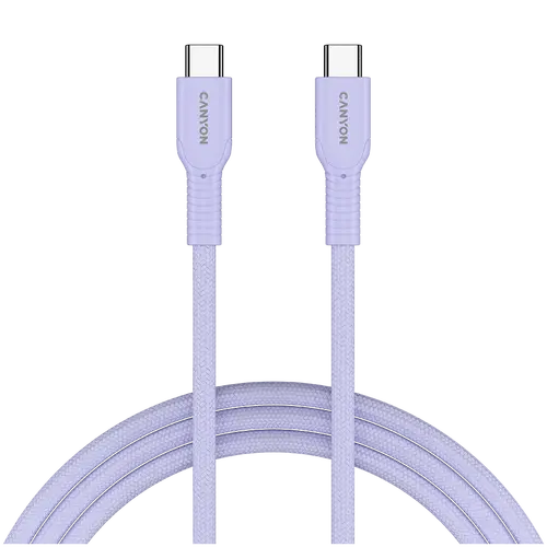 CANYON cablu OnWire 60CL C-C 60W COLOR împletit 1m violet - 1