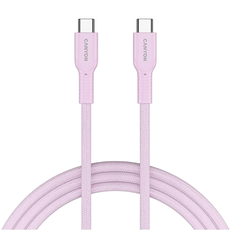 CANYON cable OnWire 60CL C-C 60W COLOR Braided 1m Pink