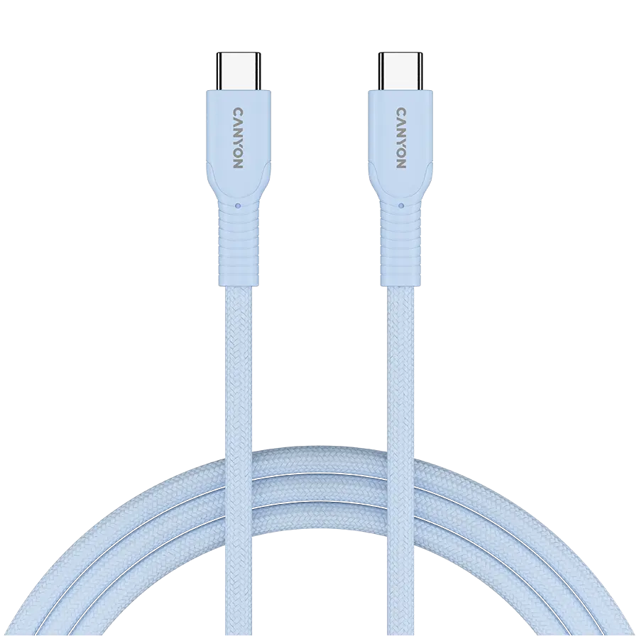 CANYON cable OnWire 60CL C-C 60W COLOR Braided 1m Light Blue