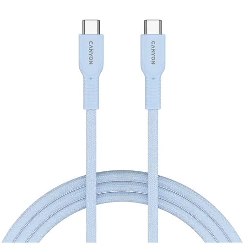 Καλώδιο CANYON OnWire 60CL C-C 60W COLOR πλεκτό 1m γαλάζιο - 1
