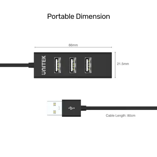 Unitek хъб USB 2.0 HUB 4 port - Y-2140 - image 5