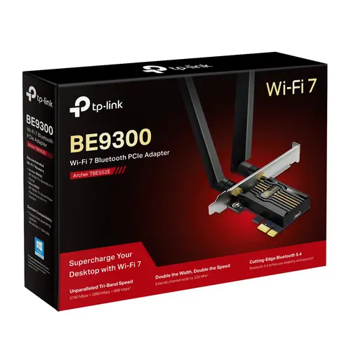 Ασύρματος προσαρμογέας TP-LINK Archer TBE552E, BE9300, Wi-Fi 7, Bluetooth 5.4, PCI Exp - 8