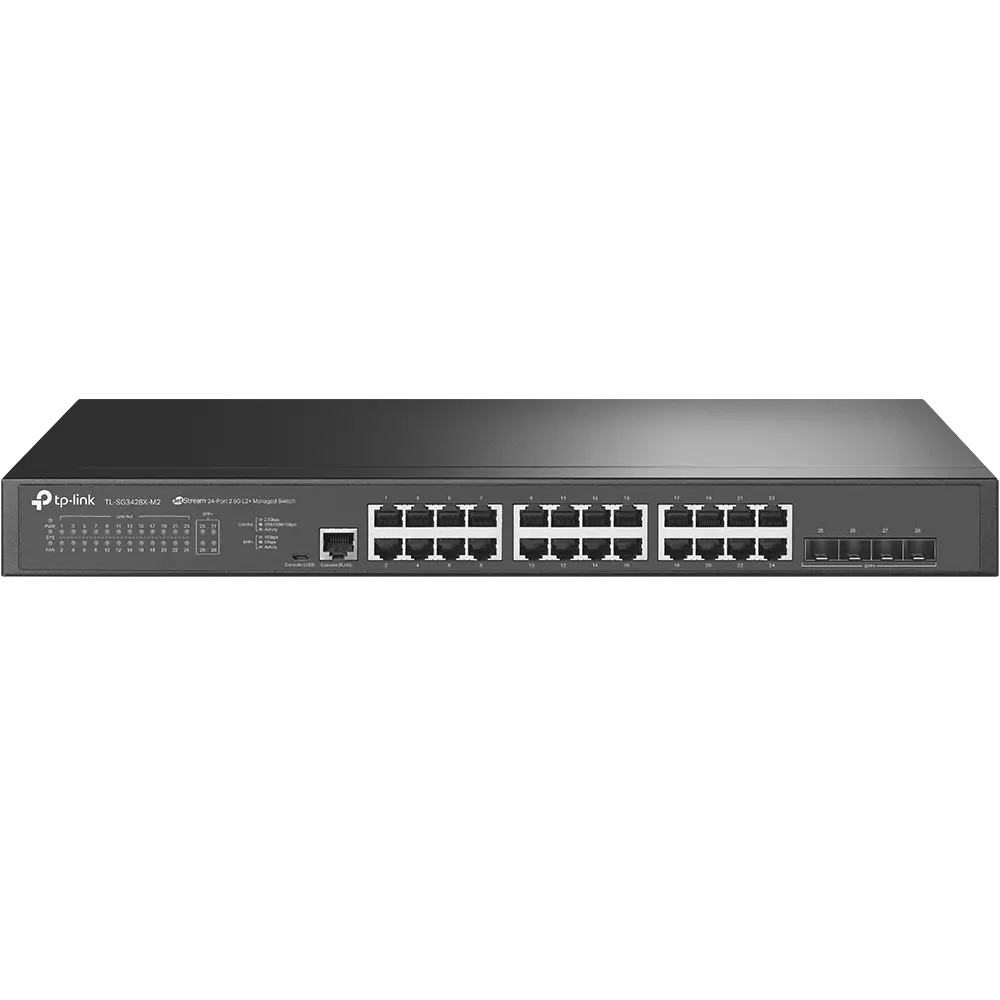 Switch TP-LINK SG3428X-M2, 24x2,5Gbit θύρες L2+, 4x10GE SFP+ υποδοχές, 1 Micro-USB