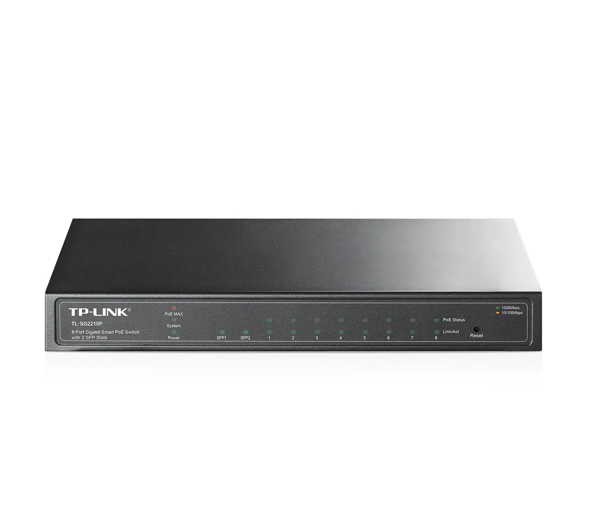 Комутатор TP-LINK SG2210P, 8x Gigabit PoE порта, 2x SFP слота, управляем