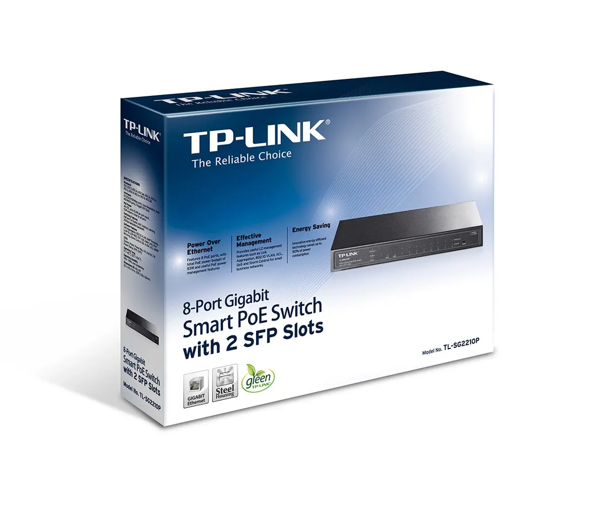 Комутатор TP-LINK SG2210P, 8x Gigabit PoE порта, 2x SFP слота, управляем - image 4