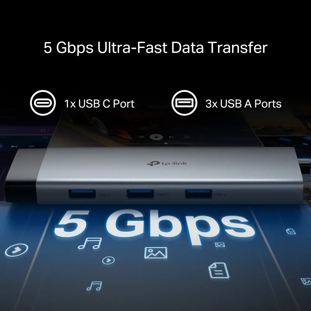 Хъб TP-LINK UH9120C, USB Type-C 9 в 1, 1 порт HDMI 4К - image 5
