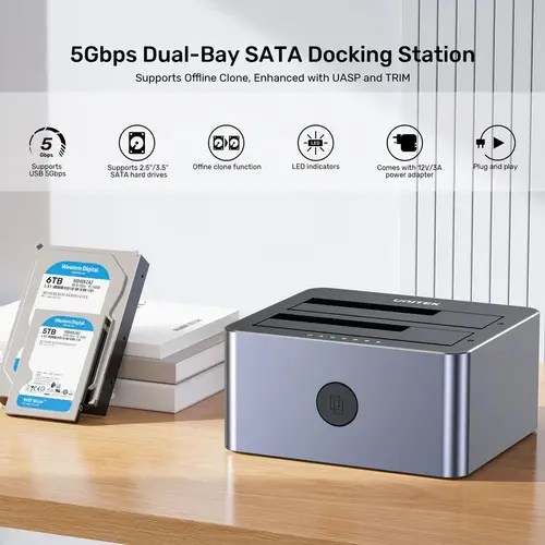 Unitek докинг станция Storage - HDD Dock - 2 BAY - Y-3026GY01-EU - image 14
