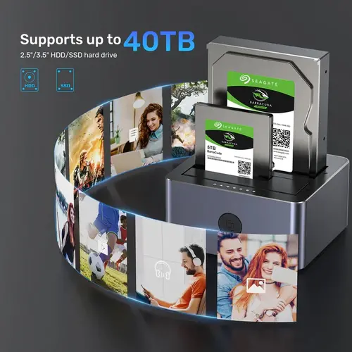 Unitek докинг станция Storage - HDD Dock - 2 BAY - Y-3026GY01-EU - image 6