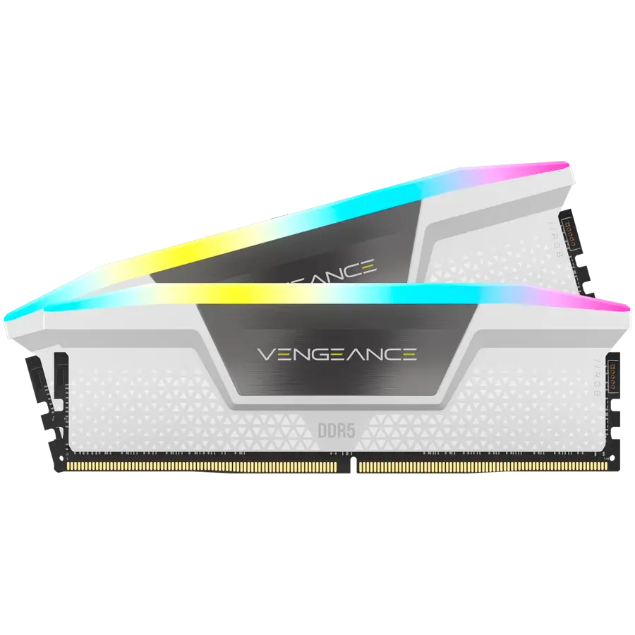 CORSAIR VENGEANCE RGB DDR5 32GB (2 x 16GB) DDR5 6000 CL36-44-44-96 1.40V Intel XMP & AMD EXPO - White - image 1