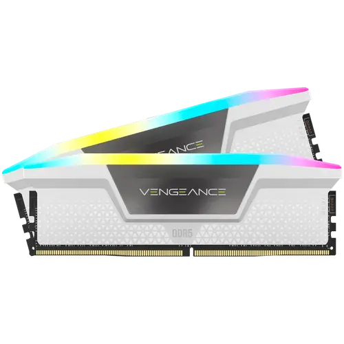 CORSAIR VENGEANCE RGB DDR5 32GB (2 x 16GB) DDR5 6000 CL36-44-44-96 1.40V Intel XMP & AMD EXPO - White - image 1