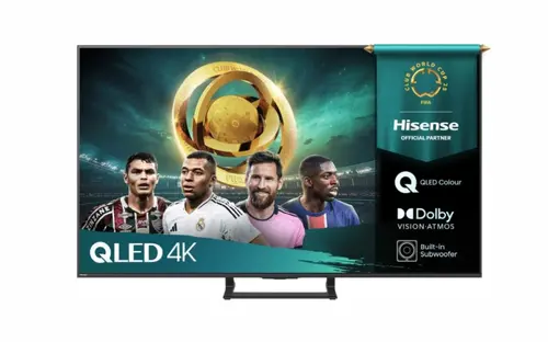 Телевизор, Hisense 65" A7Q, 4K Ultra HD 3840x2160, QLED, HDR 10+, HLG, Dolby Vision, Dolby Atmos, Smart TV, Light Sensor, WiFi Direct, BT, Anyview Cast, 3xHDMI, 2xUSB, LAN, CI+, DVB-T2/C/S2, Black
