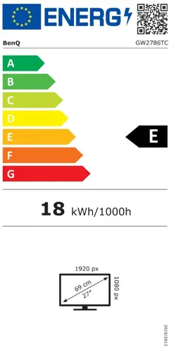 Монитор, BenQ GW2786TC LED MONITOR GW2786TC WHITE - image 7