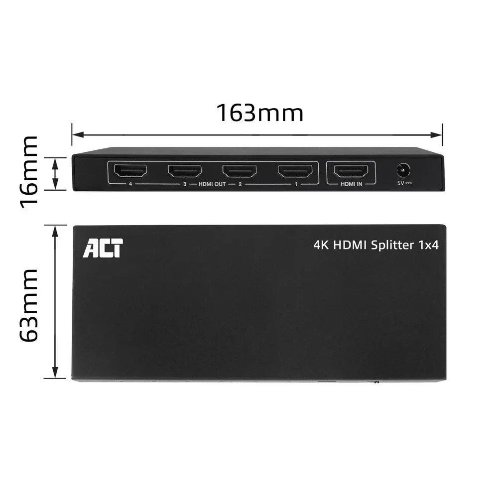ACT HDMI Сплитер AC7832 4К HDMI сплитер, 1 вход.4 HDMI изхода - image 6