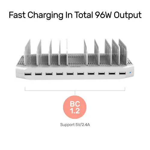 Unitek зарядна станция за мобилни устройства 10 Port Charging Station 96W - Y-2172 - image 3