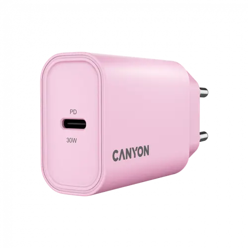 CANYON φορτιστής OnCharge 30CL Max Power 30W 1xPD EU ροζ - 1