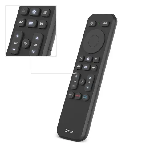 HAMA Τηλεχειριστήριο για TV + Netflix, Prime Video, πλήκτρα Disney+, προγραμματιζόμενο - 6