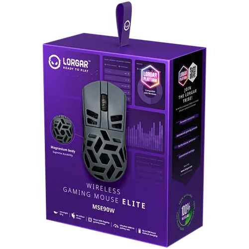 LORGAR MSE90W, Magnesium Alloy Wireless Gaming Mouse Elite, Dark Grey - image 10