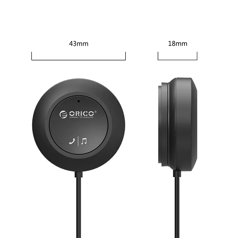 Orico Bluetooth auto pentru apeluri și muzică Car Bluetooth 4.1 receptor audio USB, jack 3.5mm - BCR02-BK - image 1