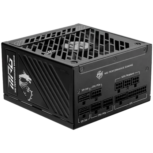 MSI MPG A850GS PCIE5 Power Supply 850W, 80 PLUS Gold, Dual PCIe 5.1 Cables, ATX 3.1, 135mm Fan, Fan Stop, OCP/OTP/OPP/SCP/OVP/UVP/SIP/NLO, Active PFC, Dimensions: 150mmx150mmx86mm, 10Y Warranty