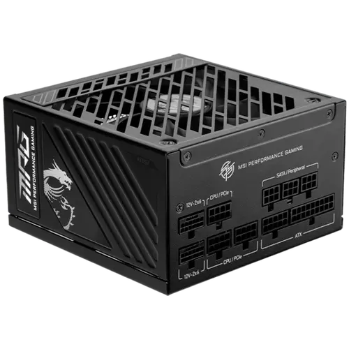 MSI MPG A1250GS PCIE5 Power Supply 1250W, 80 PLUS Gold, Dual PCIe 5.1 Cables, ATX 3.1, 135mm Fan, Fan Stop, OCP/OTP/OPP/SCP/OVP/UVP/SIP/NLO, Active PFC, Dimensions: 150mmx150mmx86mm, 10Y Warranty