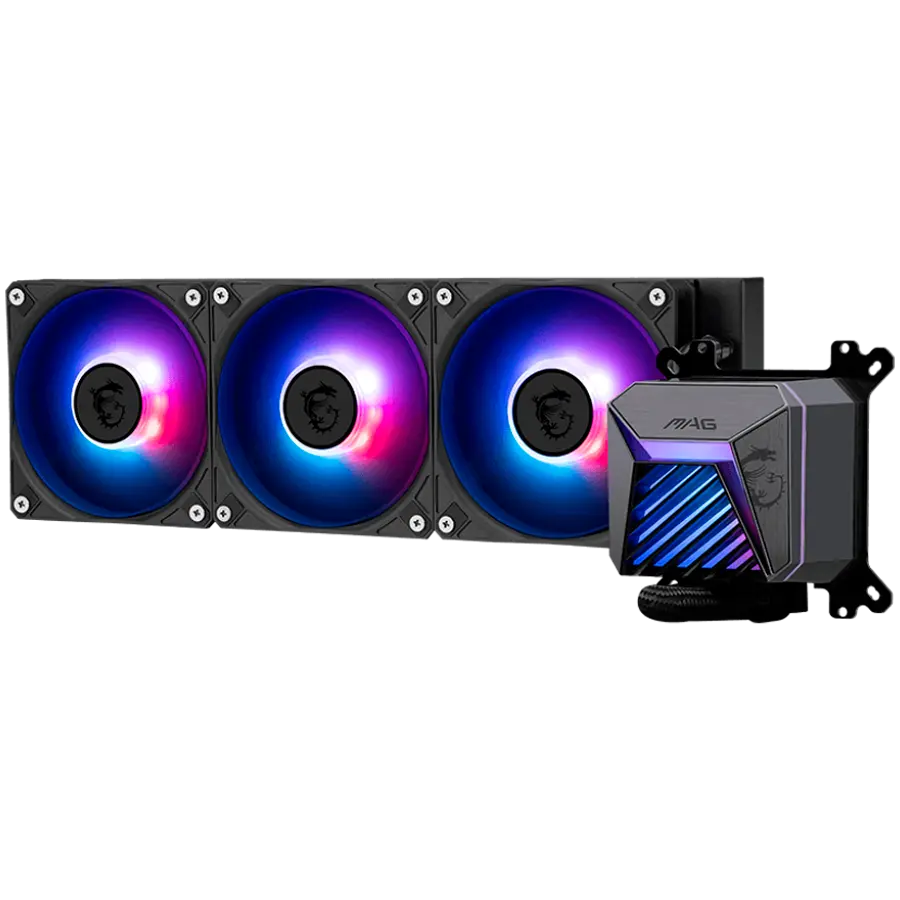 MSI MAG CORELIQUID A15 360, 3x120mm Pre-installed ARGB Daisy Chain Fans, Adjustable Offset Kit, Replacable Top Cover, Copper Base Intel LGA 1700/1851, AMD AM5/AM4, 3Y Warranty - image 2