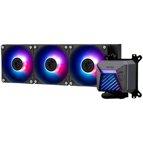 MSI MAG CORELIQUID A15 360, 3x120mm Pre-installed ARGB Daisy Chain Fans, Adjustable Offset Kit, Replacable Top Cover, Copper Base Intel LGA 1700/1851, AMD AM5/AM4, 3Y Warranty - image 2