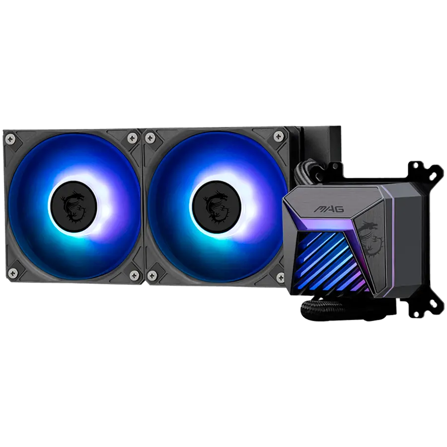MSI MAG CORELIQUID A15 240, 2x120mm Pre-installed ARGB Daisy Chain Fans, Adjustable Offset Kit, Replacable Top Cover, Copper Base Intel LGA 1700/1851, AMD AM5/AM4, 3Y Warranty - image 2