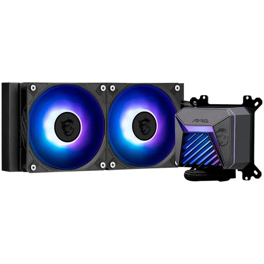 MSI MAG CORELIQUID A15 240, 2x120mm Pre-installed ARGB Daisy Chain Fans, Adjustable Offset Kit, Replacable Top Cover, Copper Base Intel LGA 1700/1851, AMD AM5/AM4, 3Y Warranty - image 3