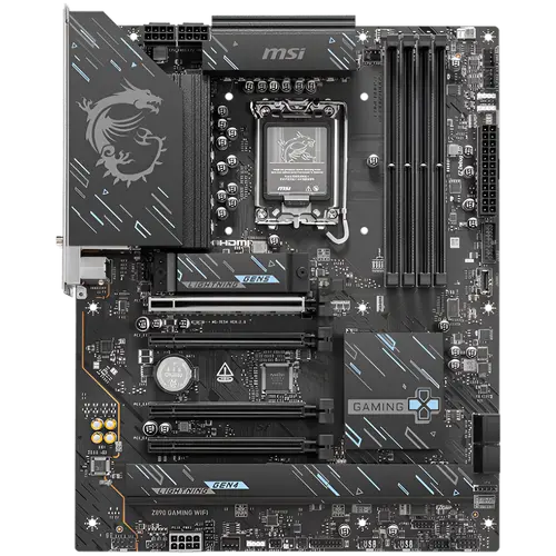 MSI Z890 GAMING WIFI, LGA 1851, Dual Channel DDR5 up to 8800(OC)MHz, 4x PCIe x16 slots, 3x M.2 slots, 6x USB 5Gbps A, 1x USB 20Gbps Type-C, 1x HDMI, 1x Type-C DP, 1x DP, 2.5Gbps LAN, Wi-Fi 7, 7.1 Audio, 3Y Warranty - image 1