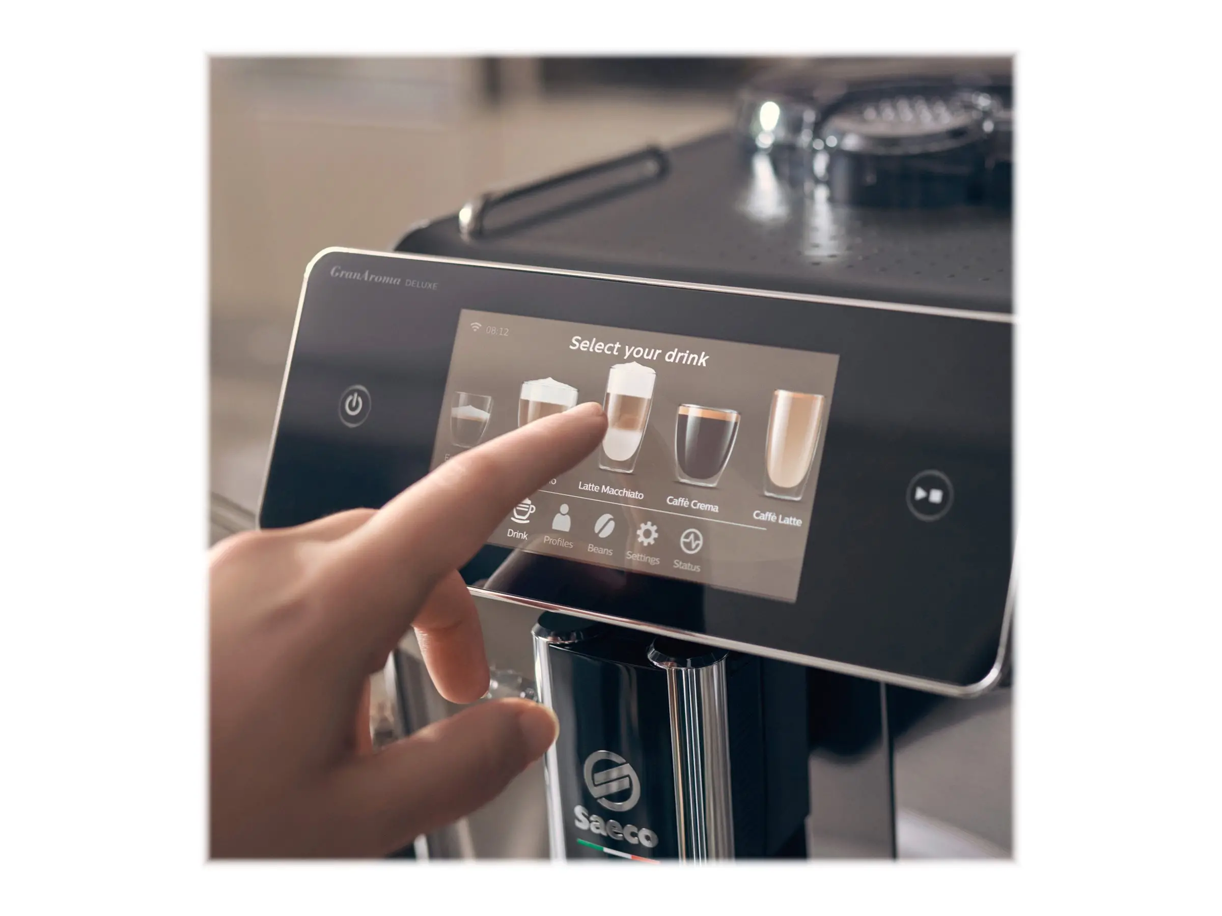 PHILIPS Saeco GranAroma Deluxe Автоматична еспресо машина 5 инчов цветен сензорен TFT дисплей 6 потребителски профила - image 1