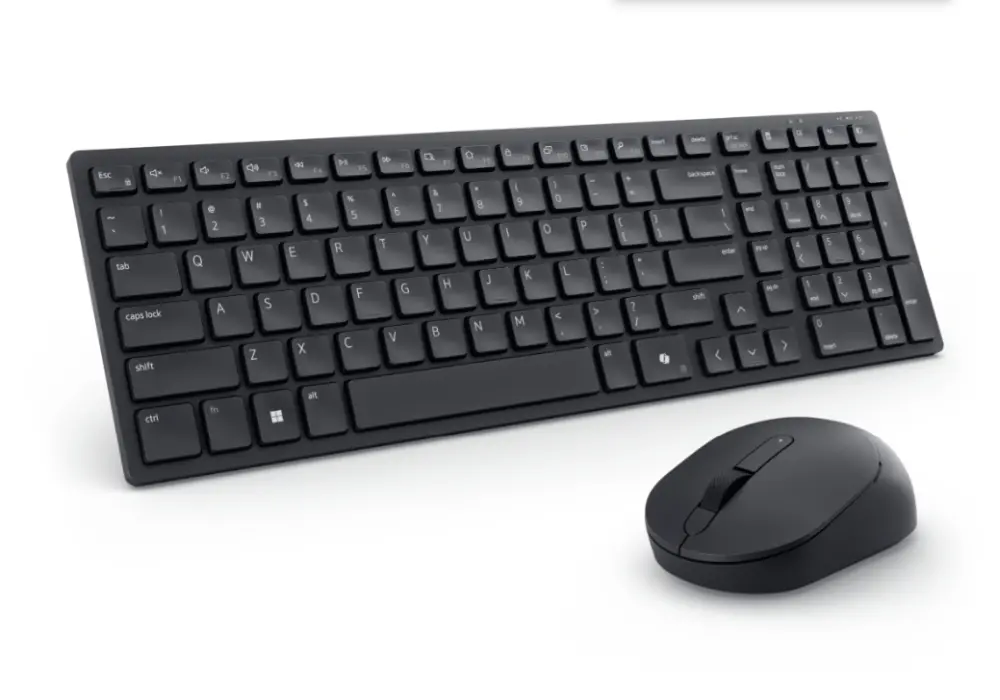 Комплект, Dell Pro Compact Silent Keyboard and Mouse - KM555 - US International (QWERTY)