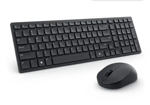 Комплект, Dell Pro Compact Silent Keyboard and Mouse - KM555 - US International (QWERTY)