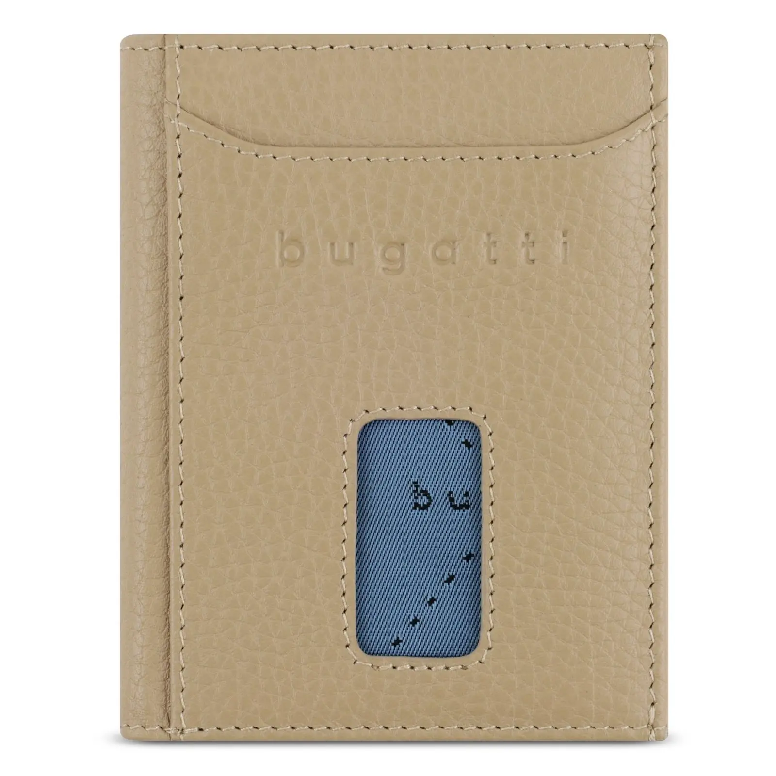 Δερμάτινο πορτοφόλι Bugatti Secure Slim Special Zip Mini, μπεζ