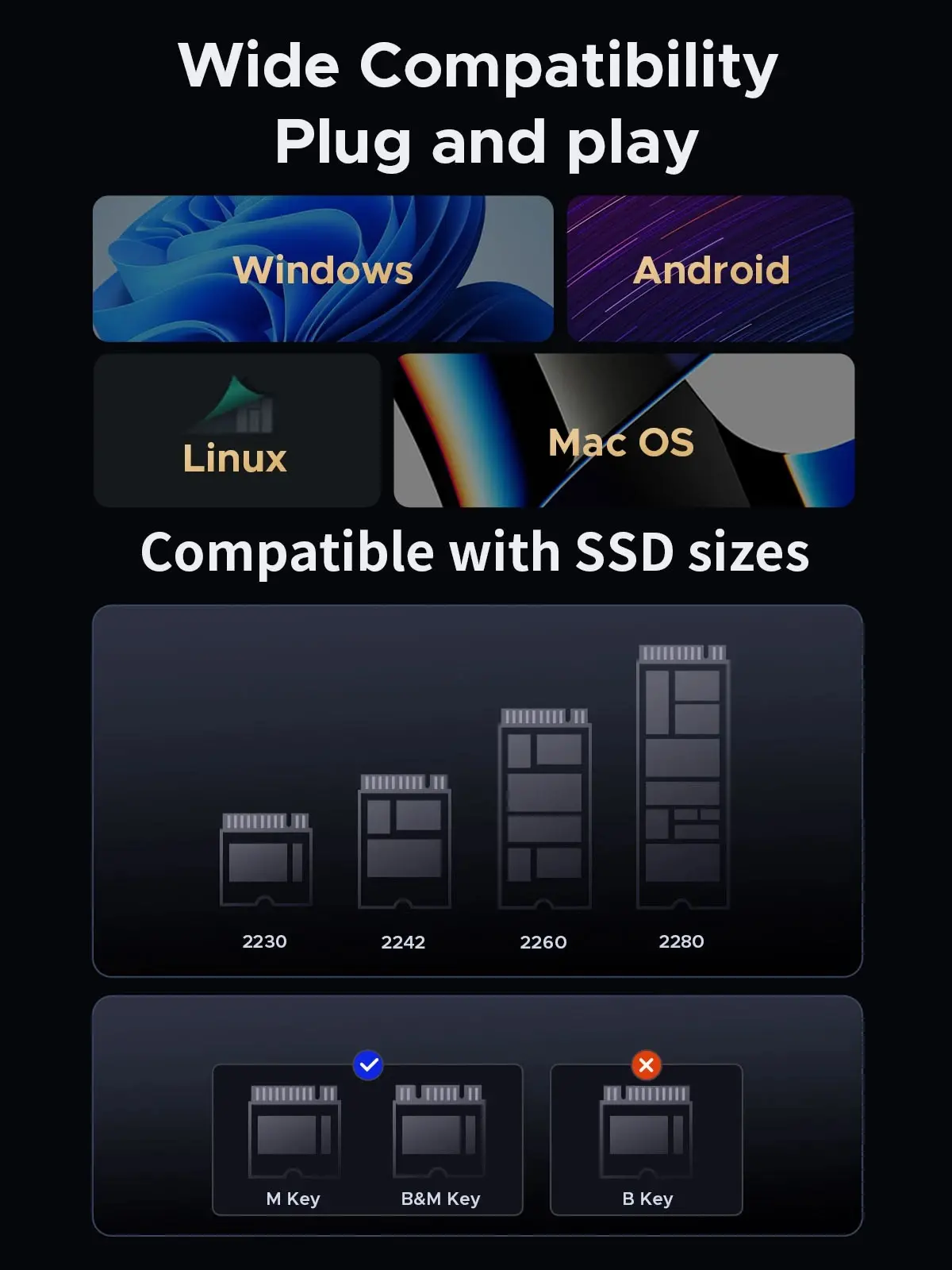 Orico външна кутия за диск/докинг станция Storage - Case/Docking Station - M.2 NVMe/NGFF - IT18C3-GY - image 10