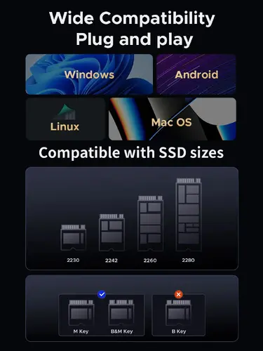 Orico външна кутия за диск/докинг станция Storage - Case/Docking Station - M.2 NVMe/NGFF - IT18C3-GY - image 10