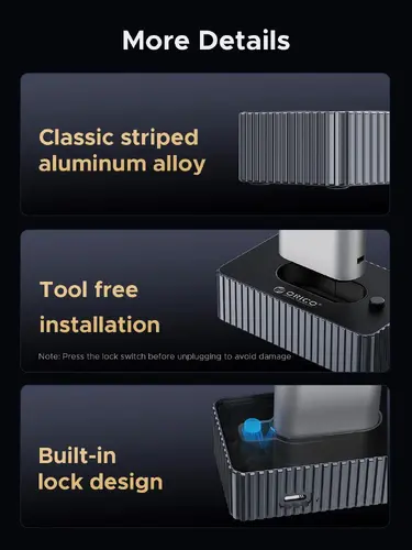 Orico външна кутия за диск/докинг станция Storage - Case/Docking Station - M.2 NVMe/NGFF - IT18C3-GY - image 12