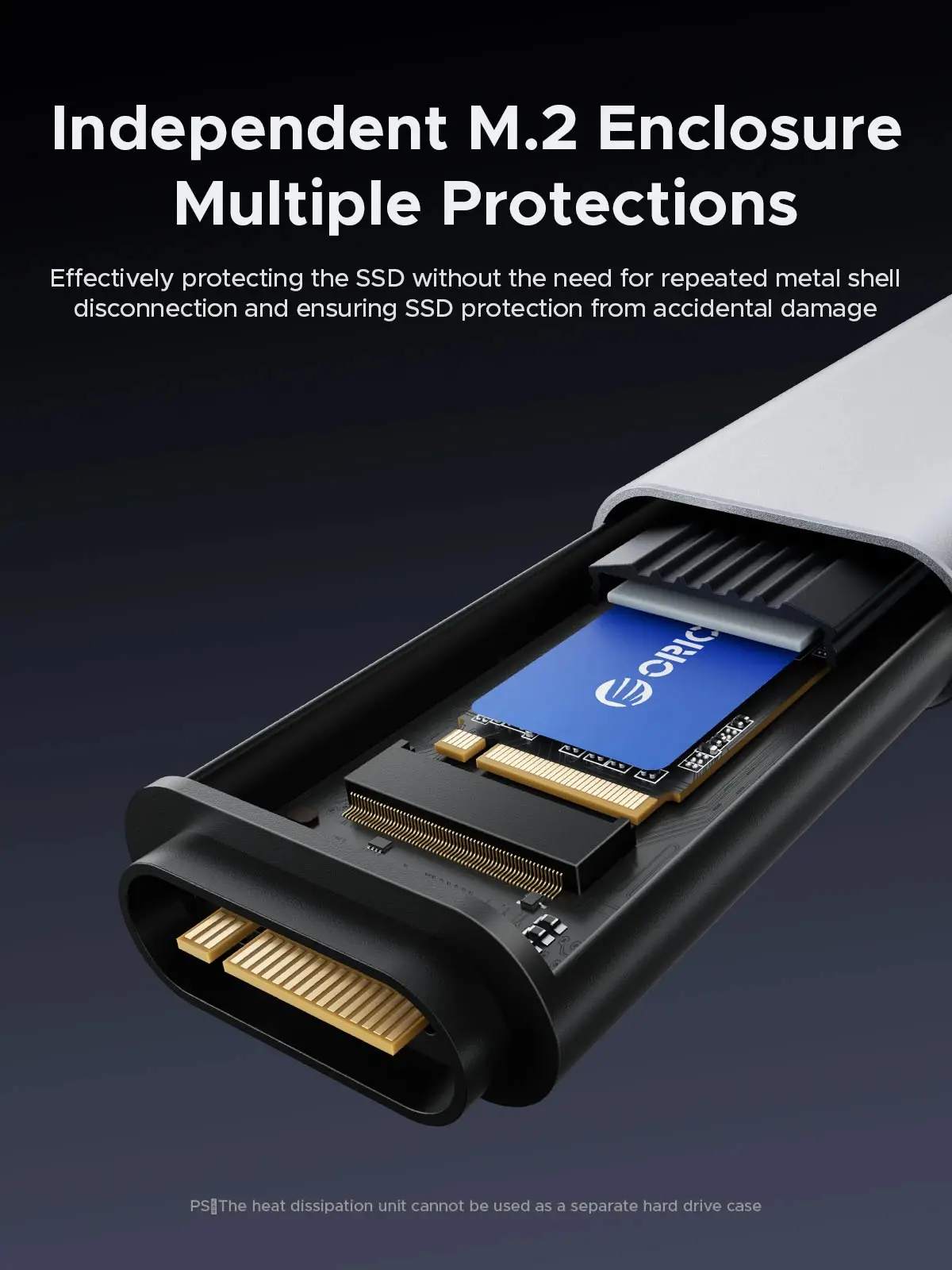 Orico външна кутия за диск/докинг станция Storage - Case/Docking Station - M.2 NVMe/NGFF - IT18C3-GY - image 7