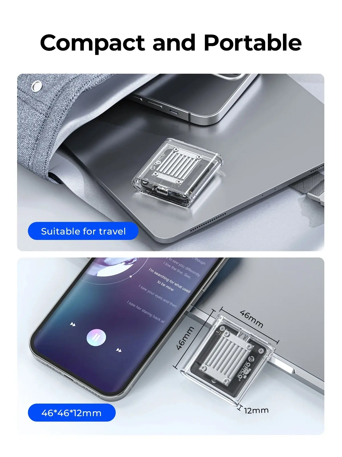 Orico външна кутия за диск Storage - Case - M.2 2230 NVMe - TC20-M2-10G-GY-BP - 10Gbps, Gray - image 11
