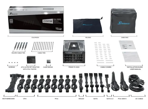 Seasonic захранване PSU ATX3.1 1600W Titanium PCIe Gen 5.1 - PRIME TX-1600 - SSR-1600TR2-ATX3.1 - image 11