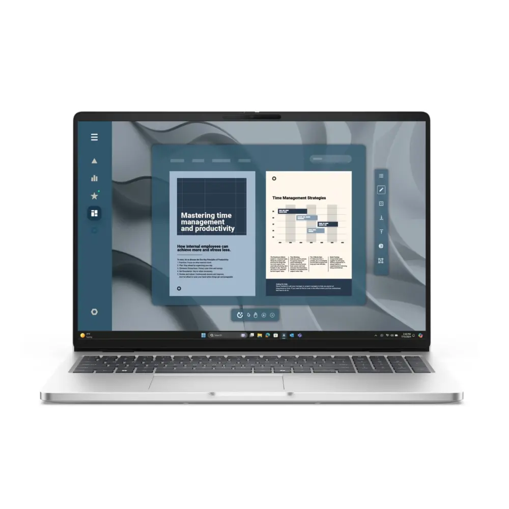 Лаптоп, Dell Pro 16 PC16255, AMD Ryzen AI 7 350 (24 MB, 8C, up to 5.0 GHz), 16.0" FHD+(1920x1200) IPS, AG, 300nits, 16 GB, DDR5, 5600 MT/s, 512 GB SSD, AMD Radeon 860M, FHD HDR + IR Cam and Mic, Wi-Fi 6E, FPR, Backlit Kb, Win 11 Pro, 3Y PS, Platinum silver