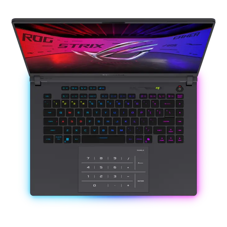 Лаптоп, Asus Strix G16 G615LW-S5029W,INTEL ARL HX Ultra 9, 16.0  WQXGA (2560X1600)16:10,Bend+500nits ,AG, 240 Hz,DDR5 32GB ( 16GB DDR5-5600 SO-DIMM *2 ) ,1TB , RTX5080  16GB,Wi-Fi 7 ,Backlit Chiclet Keyboard 4-Zone RGB, Windows 11,Eclipse Gray , Backpack - image 1