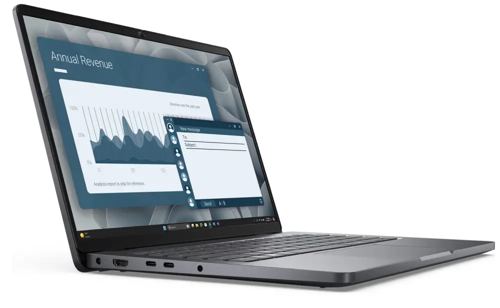 Лаптоп, Dell Pro 14 PC14255, AMD Ryzen 5 PRO 230 (22 MB cache, 6cores,  up to 4.9 GHz, 16 TOPS NPU), 14" FHD+(1920x1200) IPS, 300nits AG, 16 GB: 1 x 16 GB, DDR5, 5600 MT/s, 512 GB SSD, AMD Radeon 760M graphics, FHD HDR IR Cam and Mic, Wi-Fi 6E, FPR, Backlit Kb, - image 1