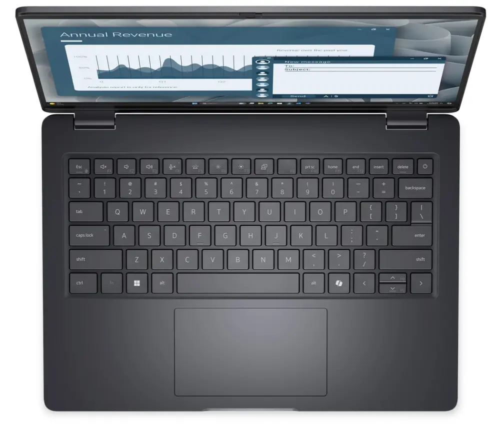 Лаптоп, Dell Pro 14 PC14255, AMD Ryzen 5 PRO 230 (22 MB cache, 6cores,  up to 4.9 GHz, 16 TOPS NPU), 14" FHD+(1920x1200) IPS, 300nits AG, 16 GB: 1 x 16 GB, DDR5, 5600 MT/s, 512 GB SSD, AMD Radeon 760M graphics, FHD HDR IR Cam and Mic, Wi-Fi 6E, FPR, Backlit Kb, - image 3