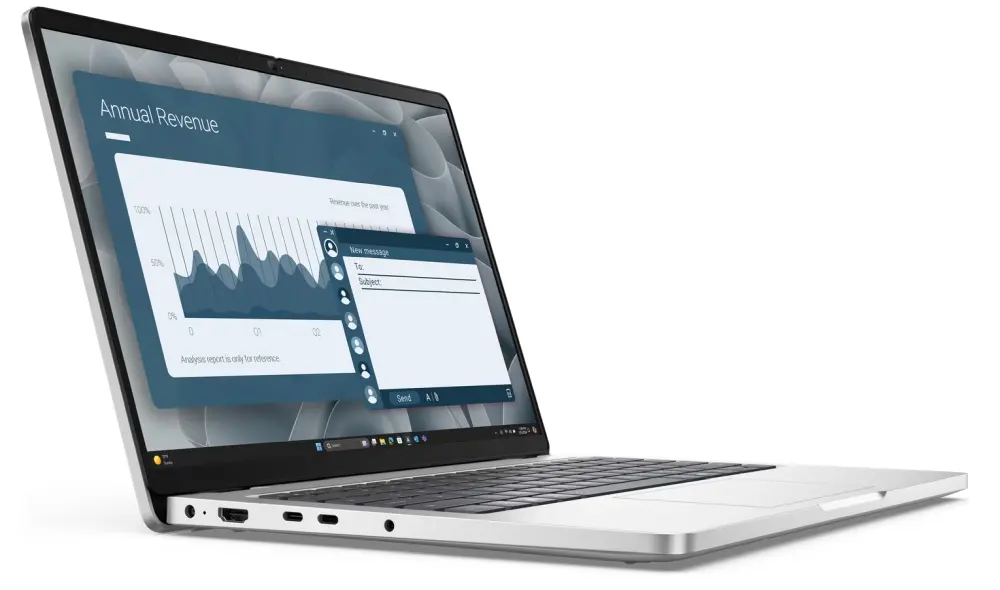 Лаптоп, Dell Pro 14 PC14255, AMD Ryzen AI 5 PRO 340 (22 MB cache, 6cores, up to 4.8 GHz, 50 TOPS NPU), 14" FHD+(1920x1200) IPS, 300nits AG, 16 GB: 1 x 16 GB, DDR5, 5600 MT/s, 512 GB SSD, AMD Radeon 840M graphics, FHD HDR IR Cam and Mic, Wi-Fi 6E, FPR, Backlit Kb - image 1