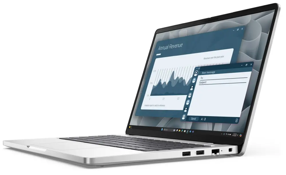 Лаптоп, Dell Pro 14 PC14255, AMD Ryzen AI 7 350 (24 MB cache, 8cores, up to 5.0 GHz, 50 TOPS NPU), 14" FHD+(1920x1200) IPS, 300nits AG, 16 GB: 1 x 16 GB, DDR5, 5600 MT/s, 512 GB SSD, AMD Radeon 860M graphics, FHD HDR IR Cam and Mic, Wi-Fi 6E, FPR, Backlit Kb, Wi - image 2