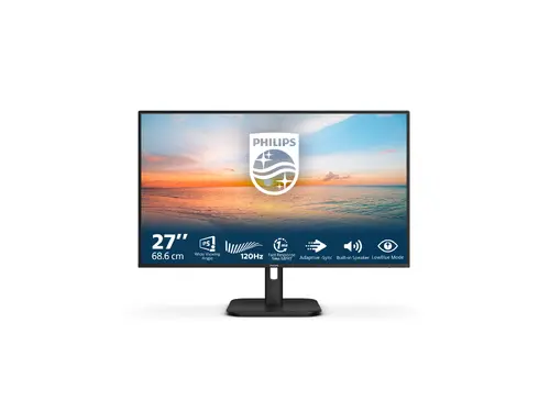 Монитор, Philips 27E1N1200A, 27" IPS WLED, 1920x1080@120Hz, 4ms GtG, 1ms MPRT, 300cd m/2, 1500:1, Mega Infinity DCR, Adaptive Sync, FlickerFree, LowBlue Mode, 2Wx2, Tilt, D-SUB, HDMI, DP