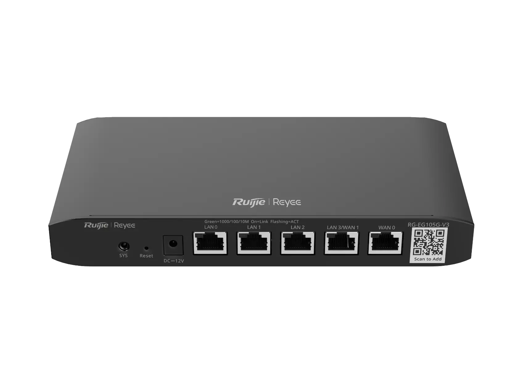 Router Ruijie RG-EG105G-V3, 5x GE, 128MB, 600Mbps, Cloud, OpenVPN, 100 utilizatori