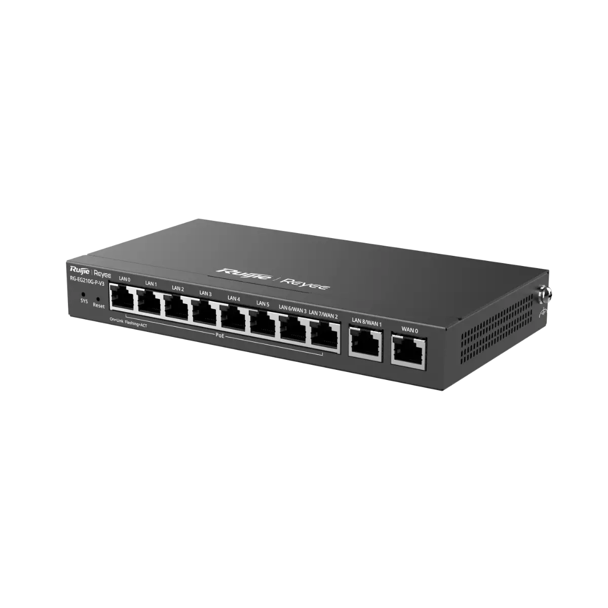 Рутер Ruijie RG-EG210G-P-V3, 8xGE POE , Multi WAN,256MB,Cloud,OpenVPN, 200 users - image 2