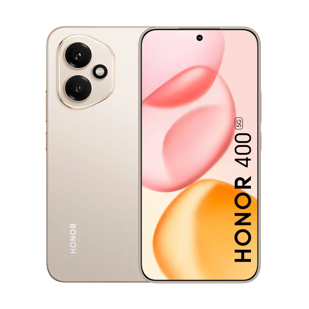 Мобилен телефон, Honor 400 Desert Gold, 6.55" 120Hz Amoled straight display, 2736x1264, Qualcomm Snapdragon 7 Gen 3 5G (1x2.63GHz+3x2.4GHz+4x 1.8GHz), 8GB, 256GB, 200+12MP/50MP, 5300mAh, FPT, BT, USB Type-C,Android 15, AI - powered MagicOS 9.0